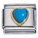 Afbeelding van Zoppini - 9mm - diversen hart turquoise