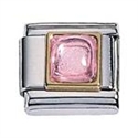 Afbeelding van Zoppini - 9mm - synthetische steen vierkant rose