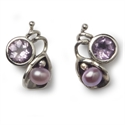 Afbeelding van Rabinovich - Oorknop zilver met Amethist en parel - 063 05 0 02
