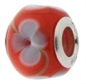 Afbeelding van Cool B - Murano -  Rood,wit bloem CB3010